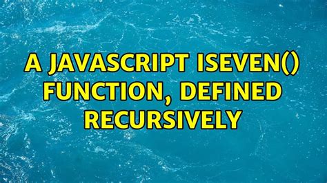 javascript iseven.